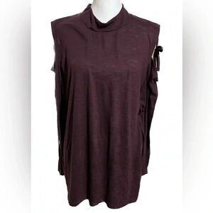 Lane Bryant plum cold shoulder long sleeve lightweight top -size 18/20